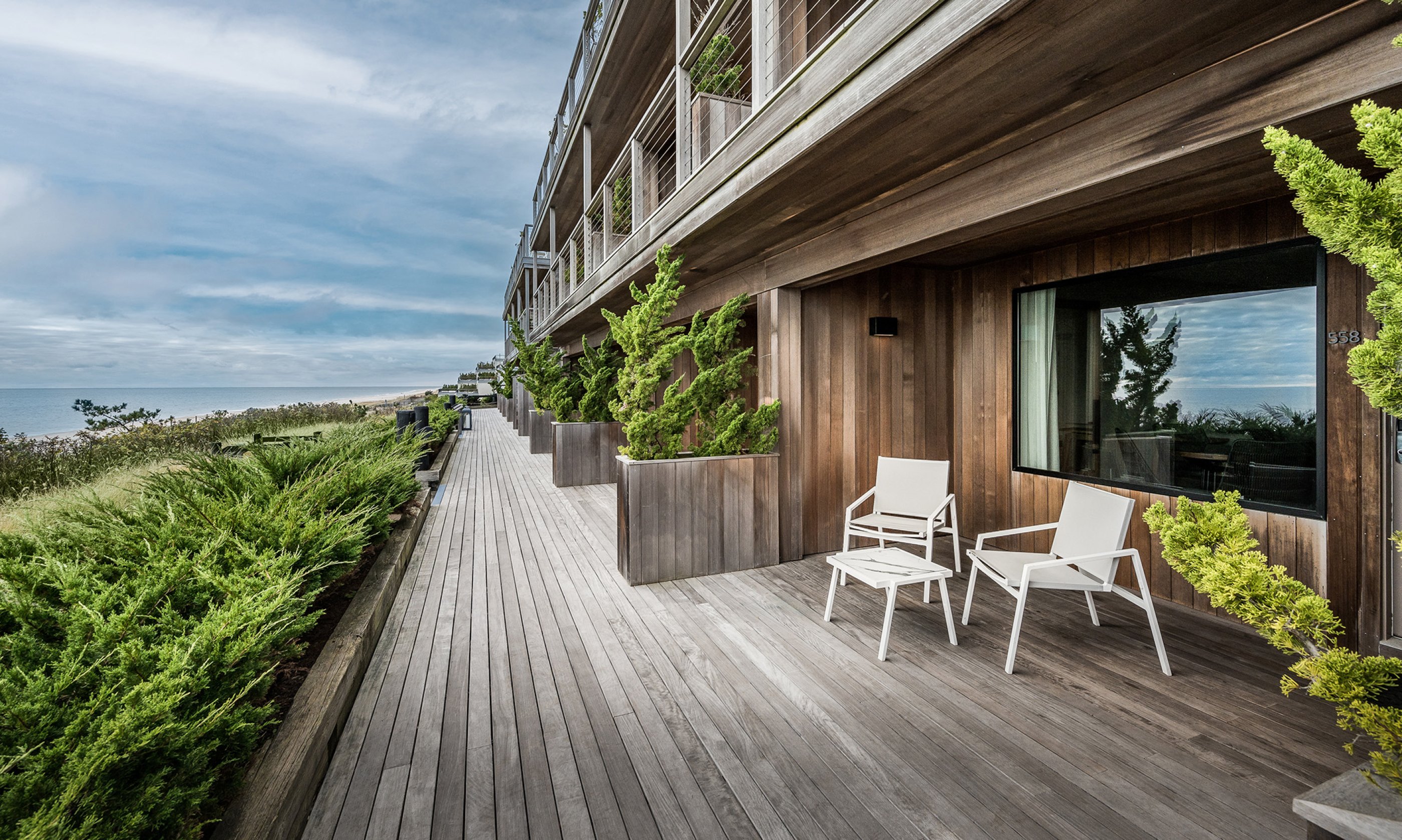The exterior of the One Bedroom Oceanfront Suite at Gurney's Montauk Resort