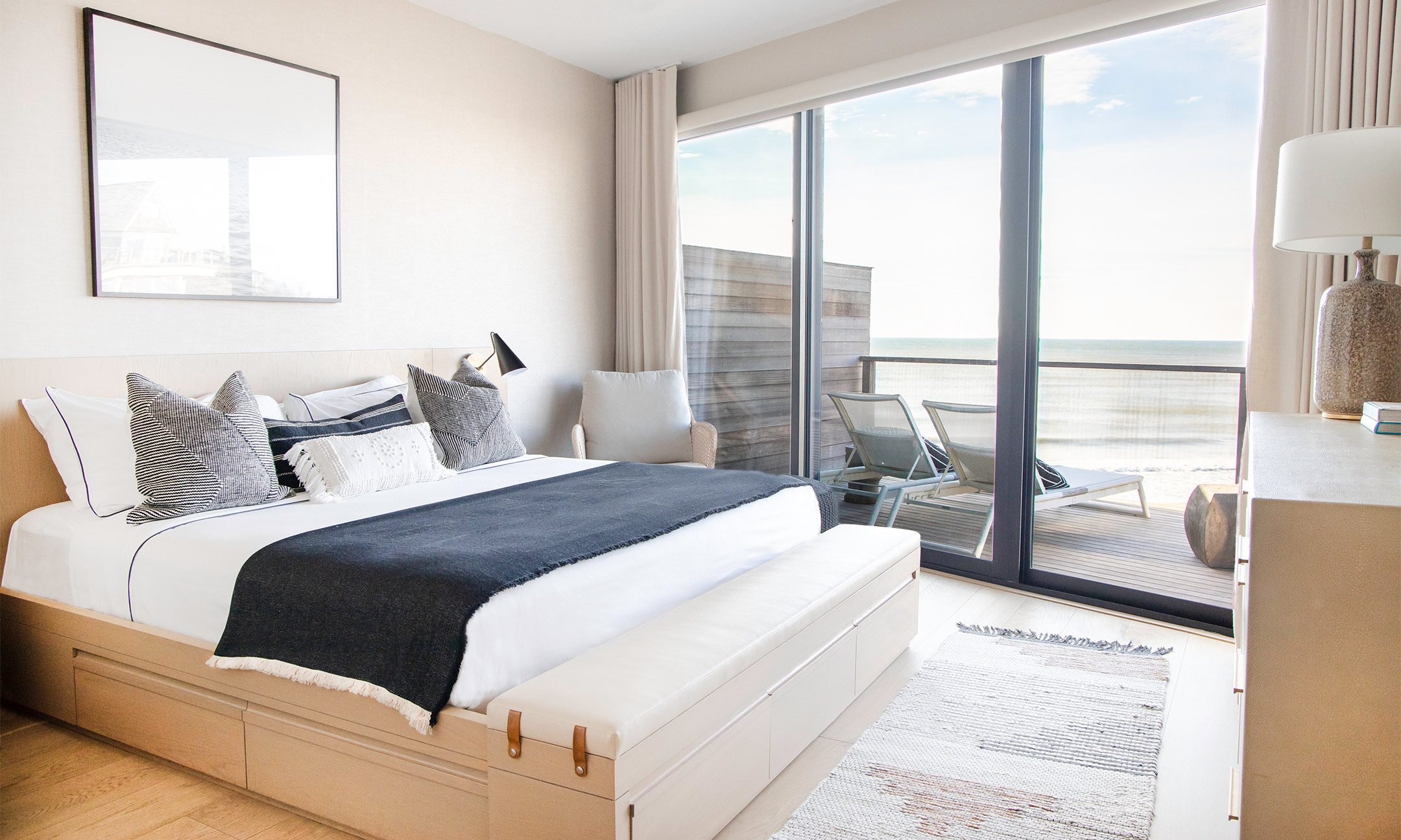 Residence bedroom with view of the ocean 