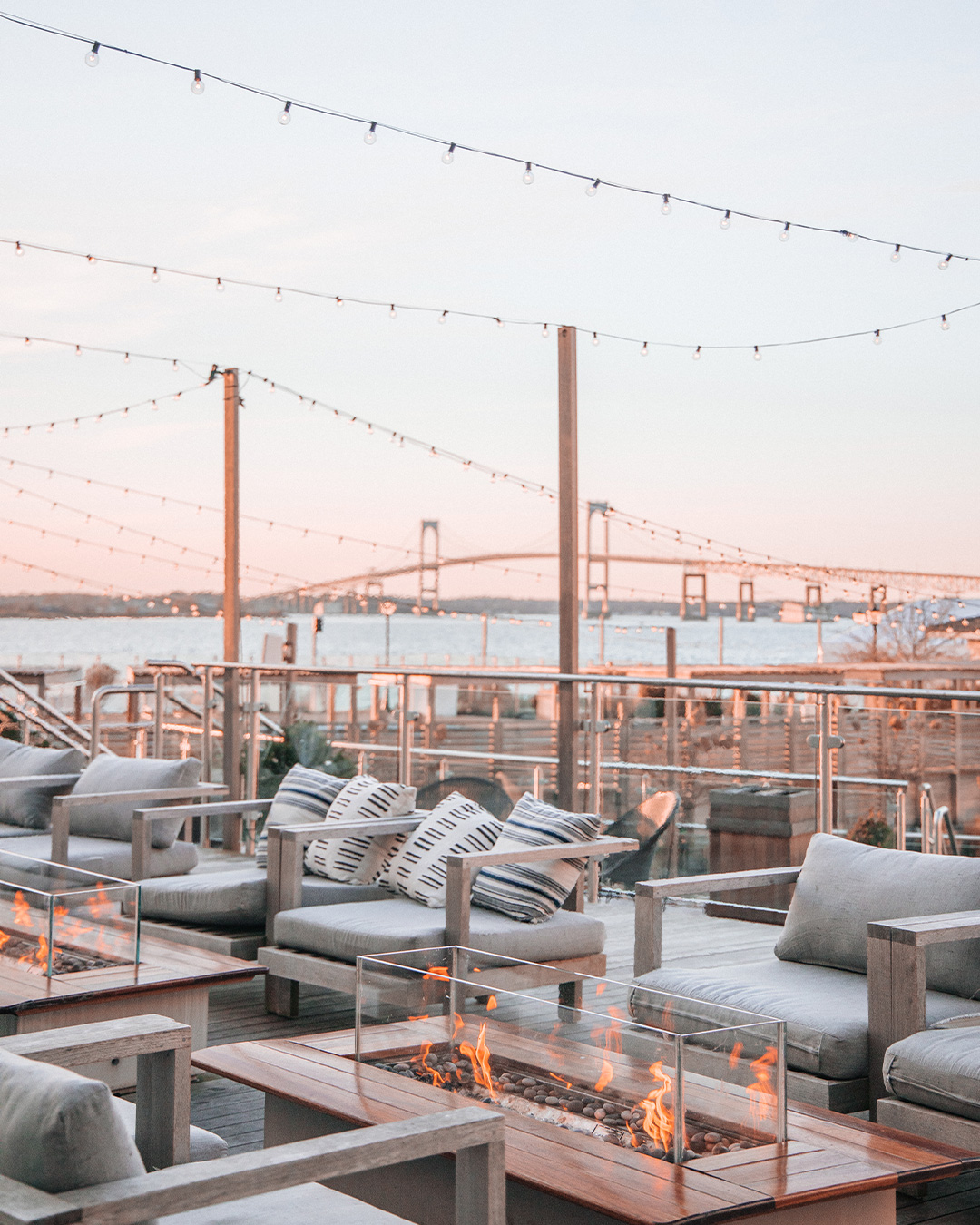 outdoor entertaining area with fire pit designs on The Lounge Firepit Newport