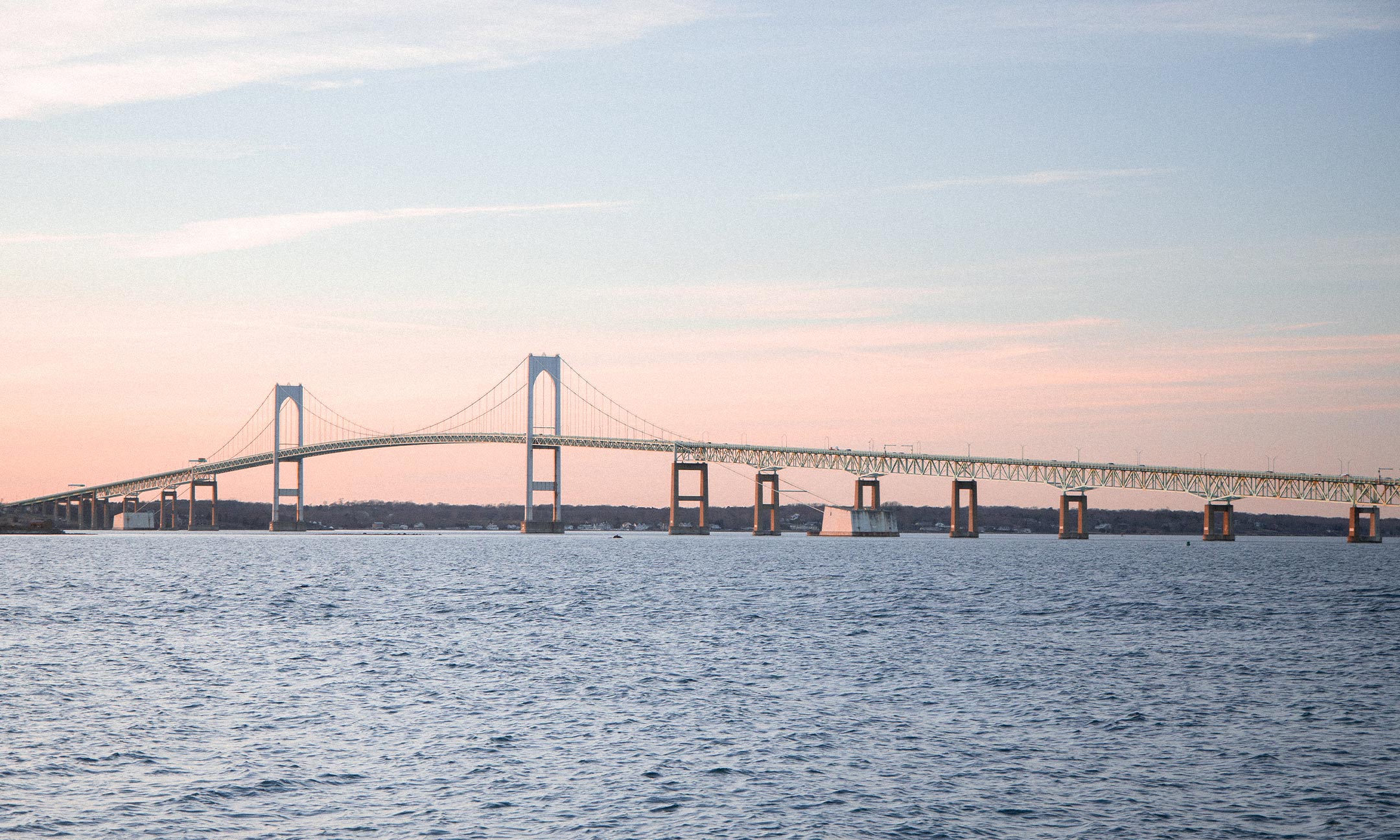 Claiborne Pell Bridge at sunset
