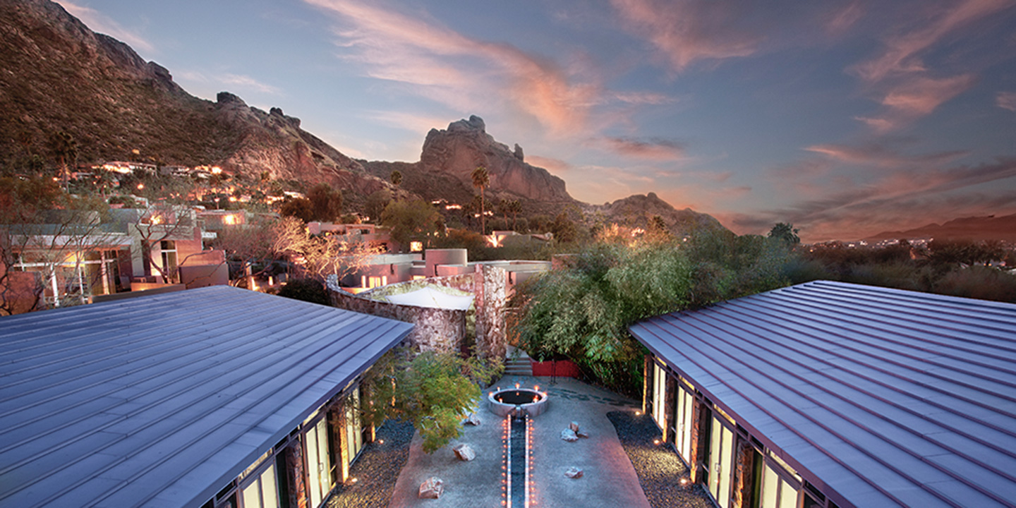 sanctuary sunset and camelback mountain