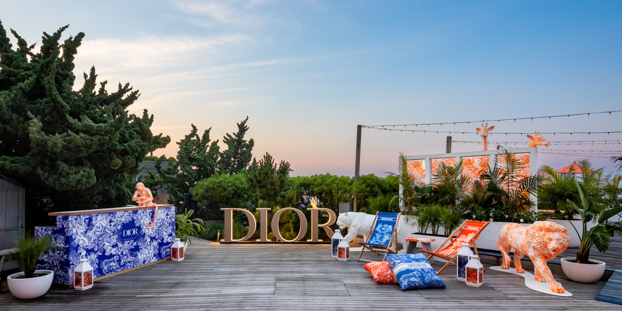 East Deck decorated with Dior furnishings and artwork.