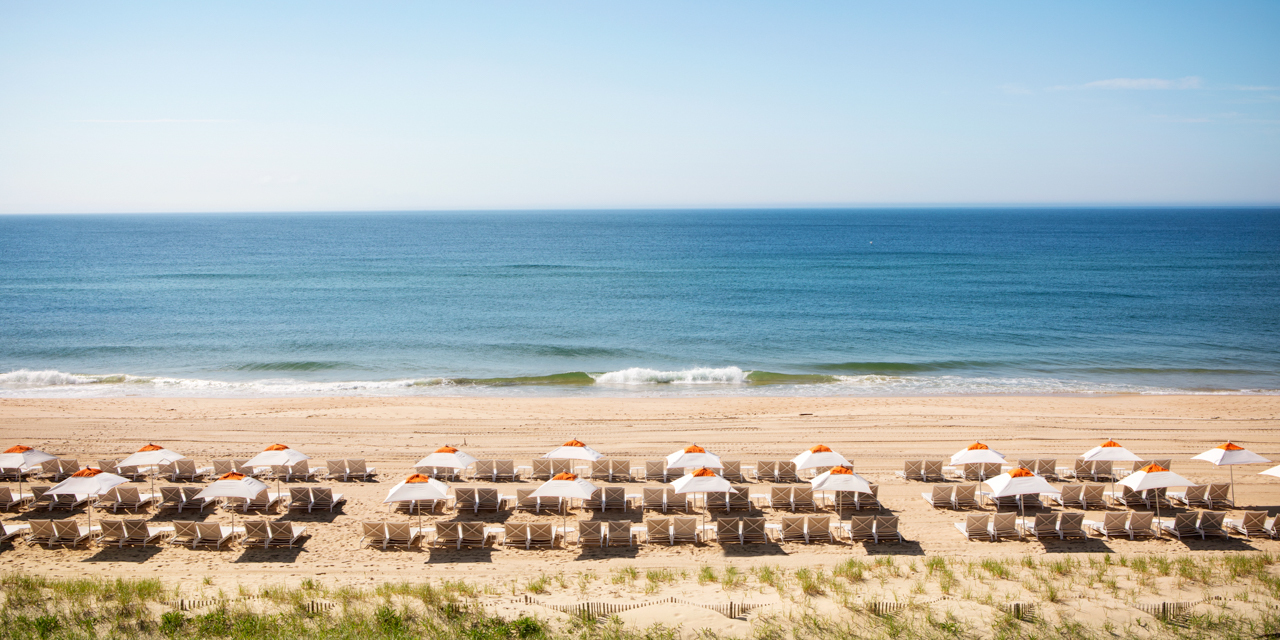 View overlooking Gurney's Montauk's private beach.