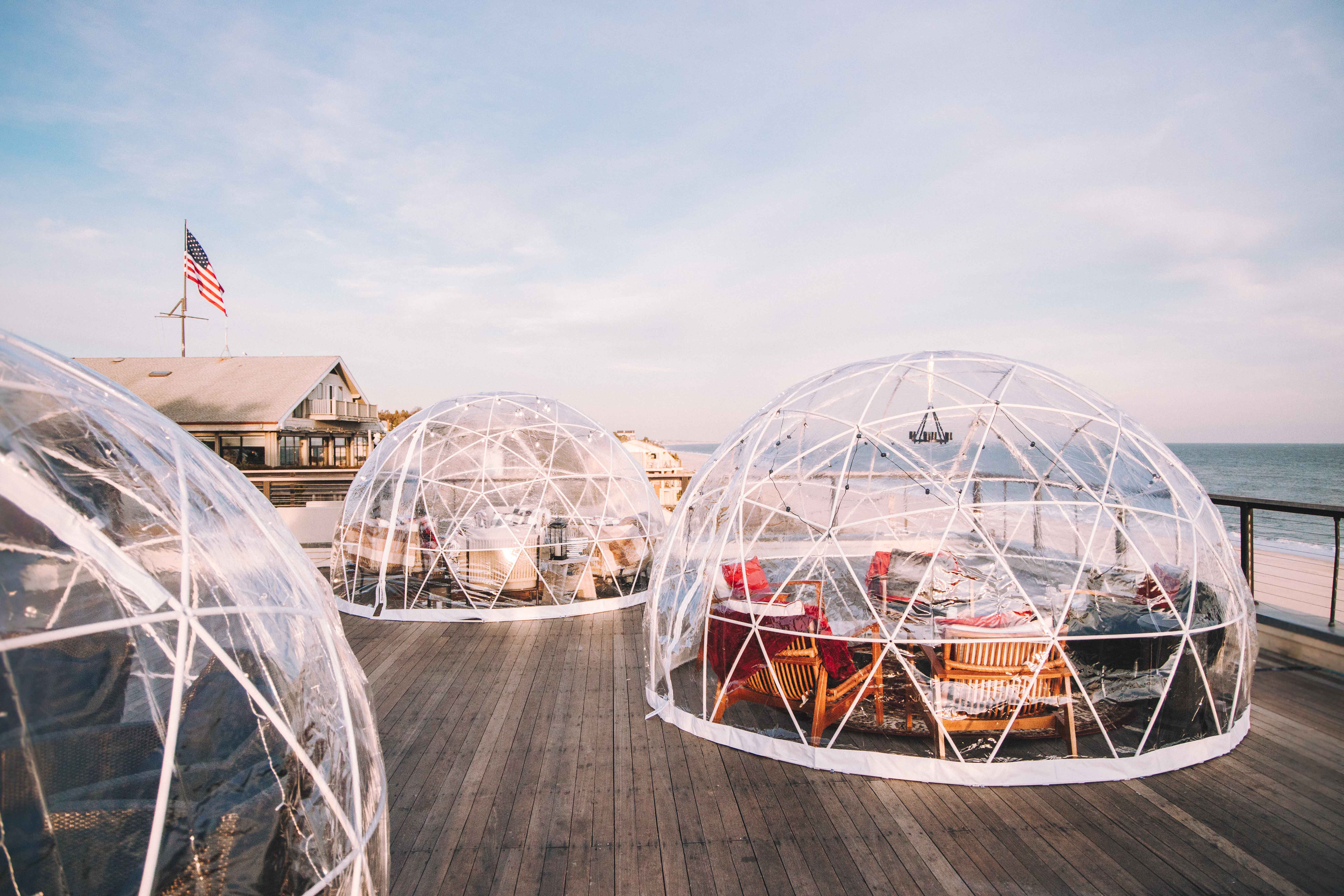 Winter Igloos at Gurney's Montauk.