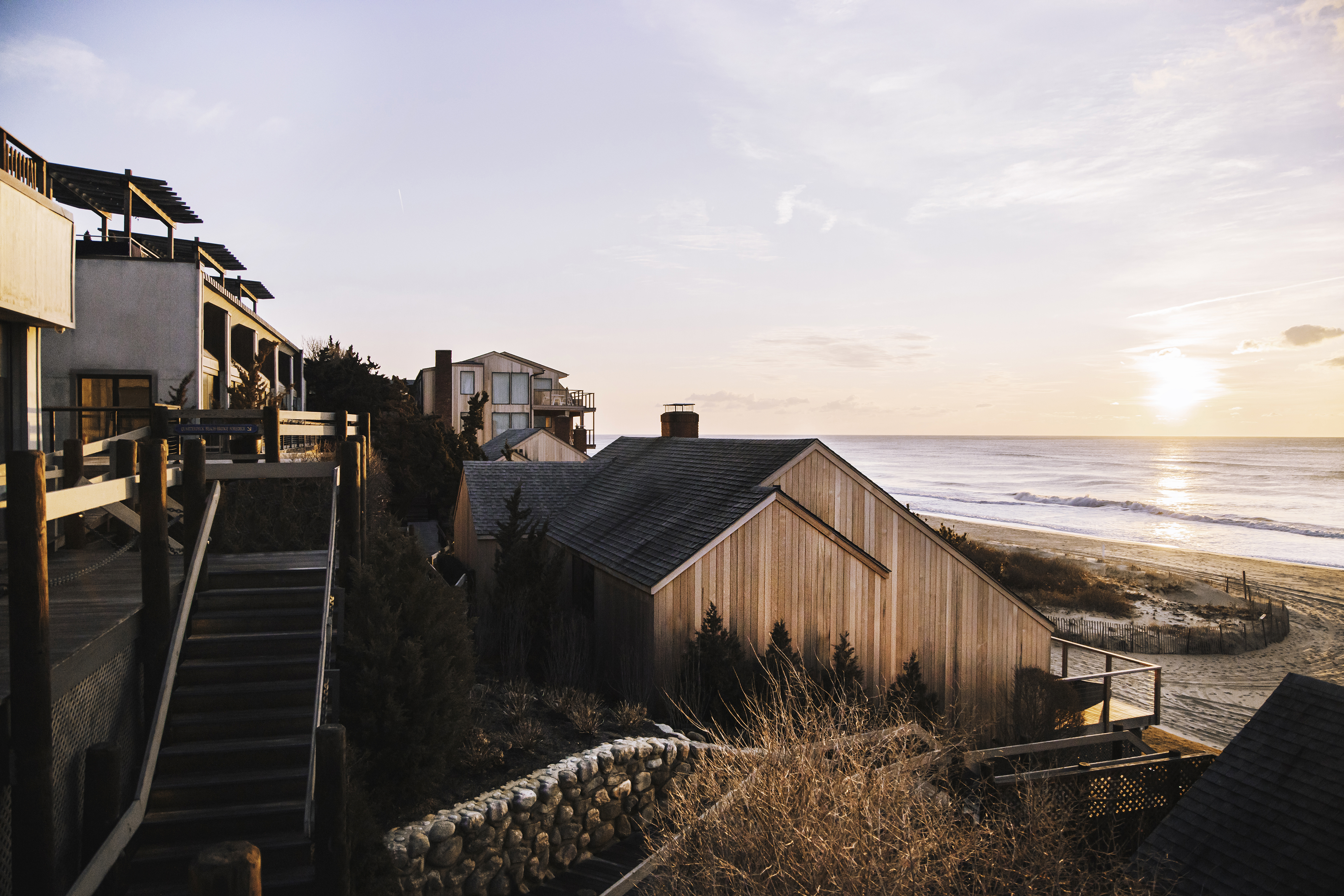 Beautiful fall sunset over Gurney's Montauk Resort & Seawater Spa.