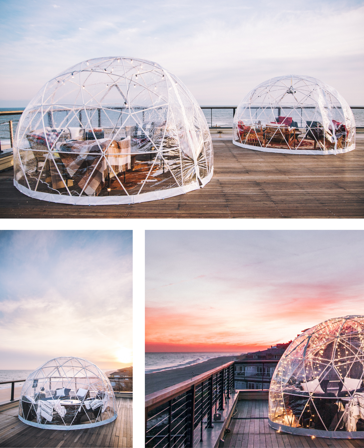 Dining igloos at Gurney's Montauk Resort