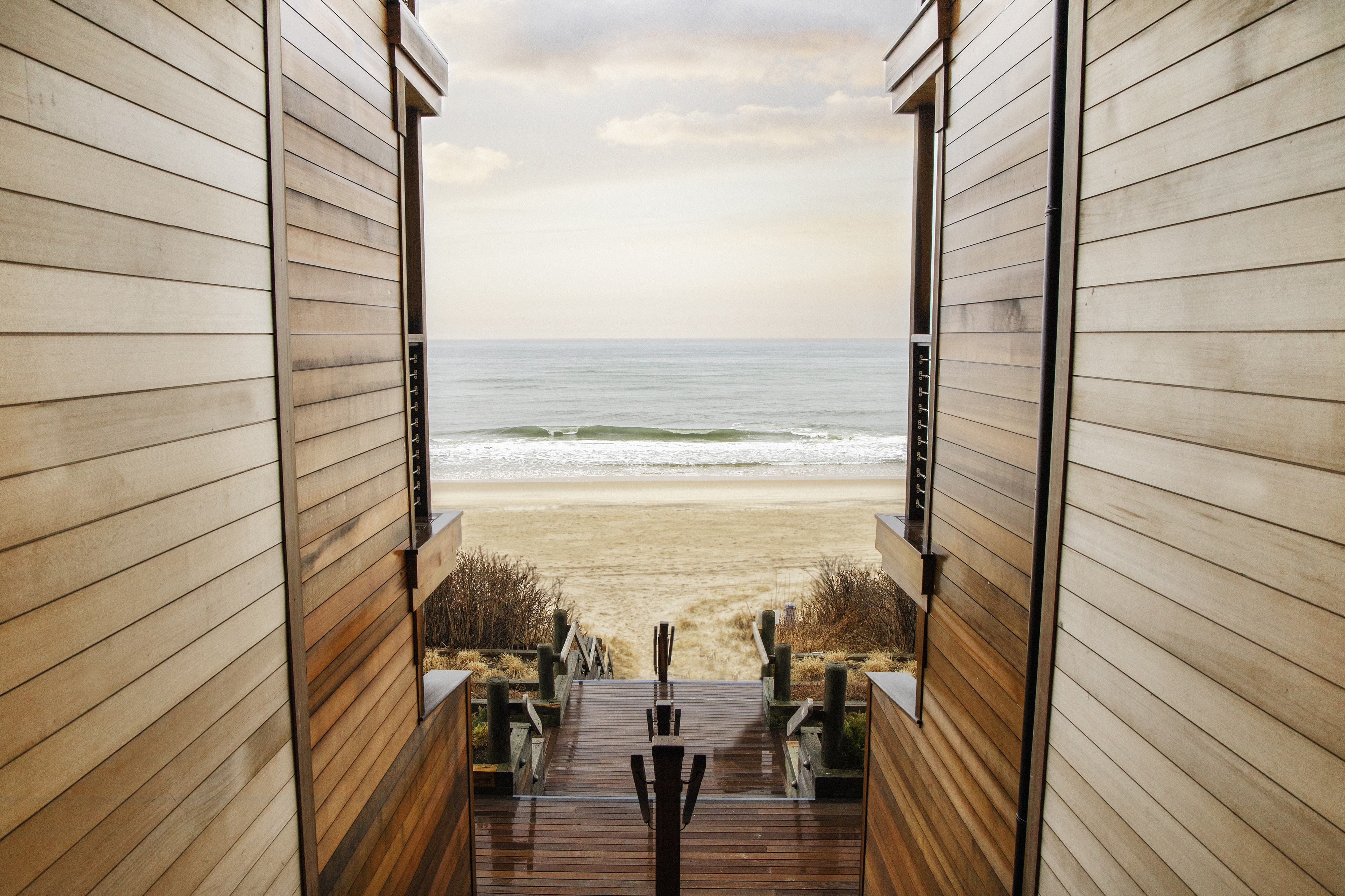 Wooden pathway to the beach from Gurney's Montauk.