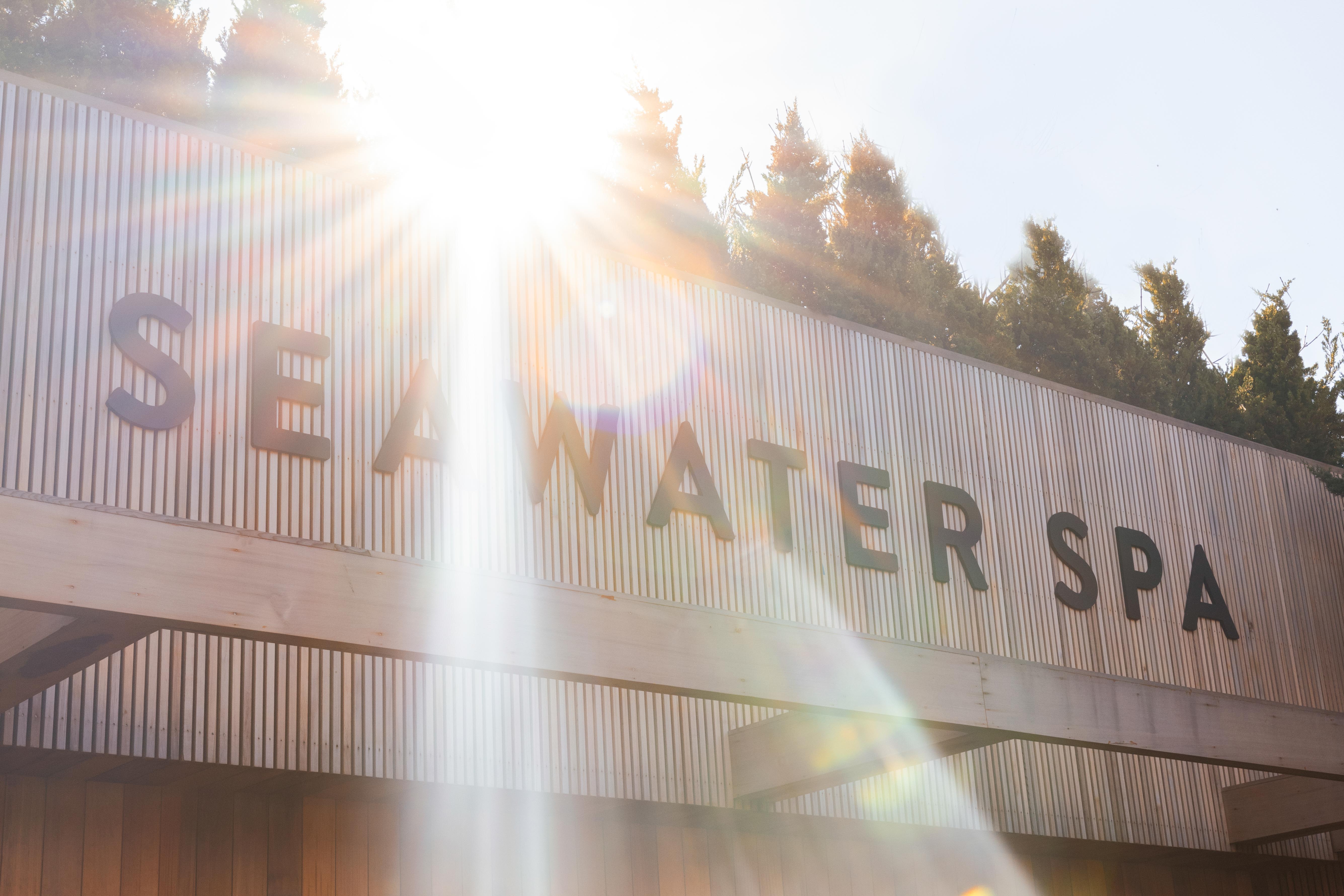 Sun rays illuminating Seawater Spa.