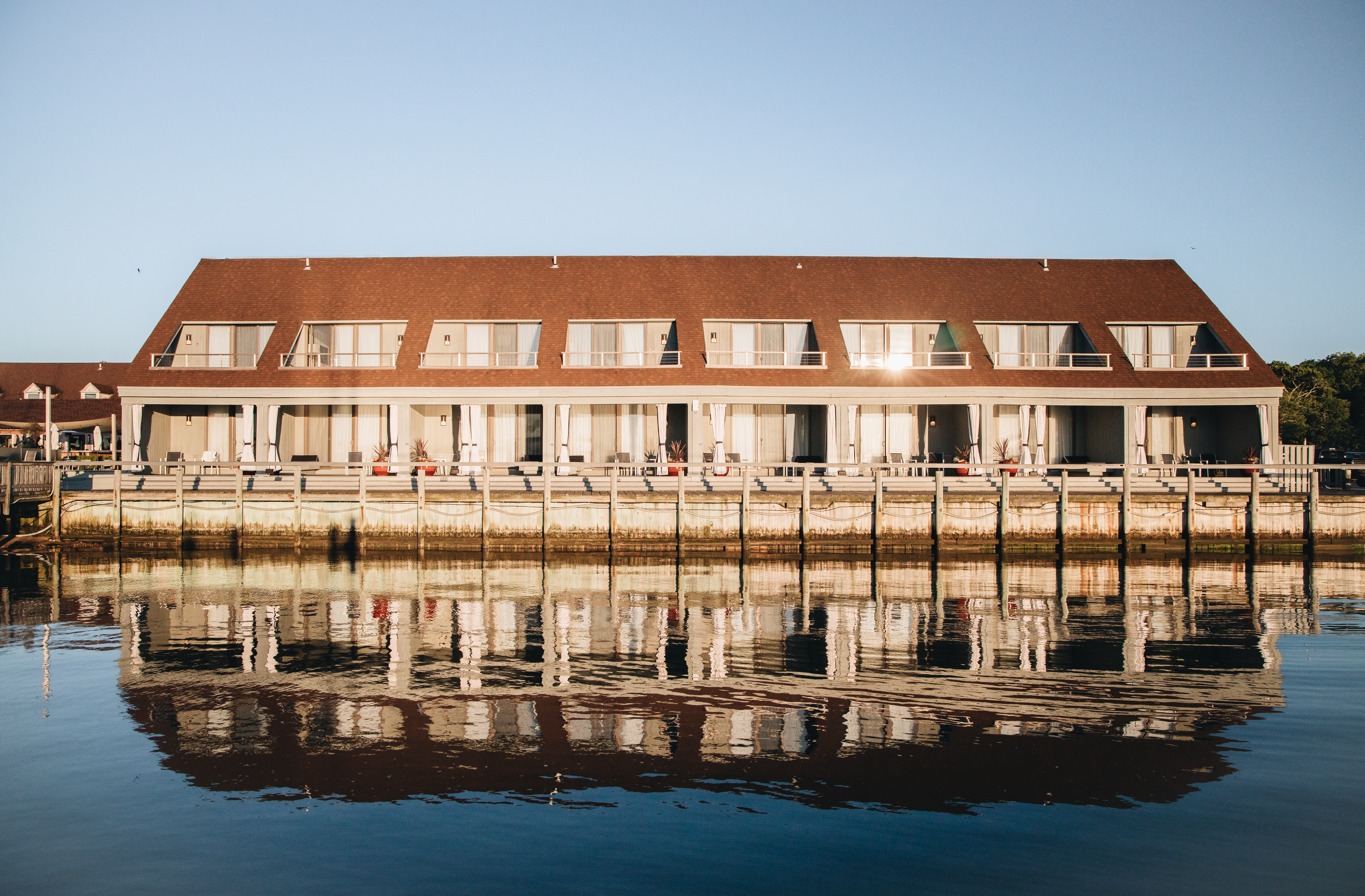 View of Gurney's Star Island Resort from the water.