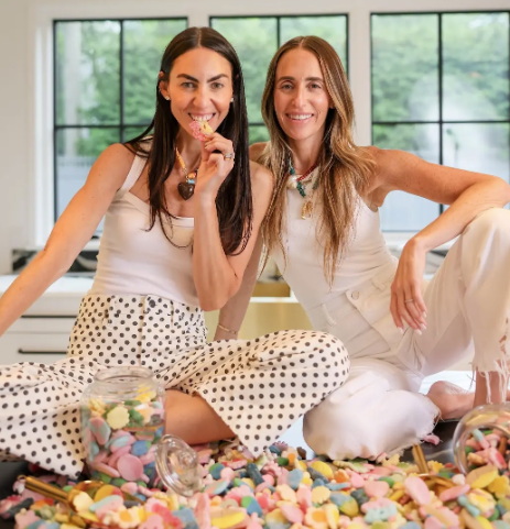 2 women eating candy
