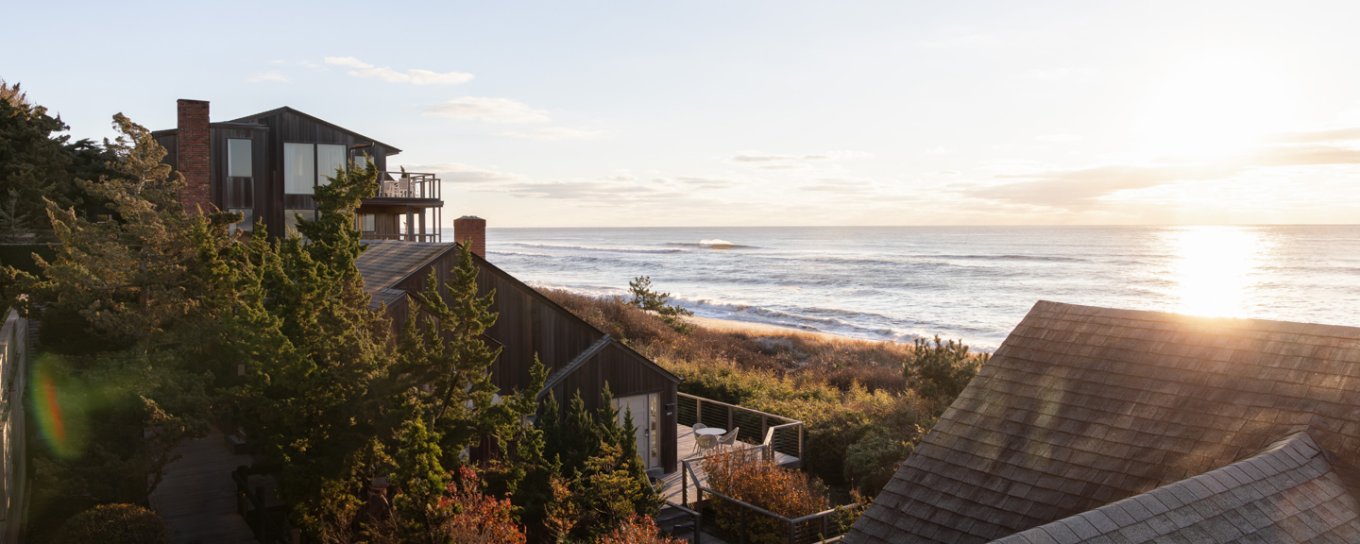 Scenic view of sun setting over the ocean at Gurney's Montauk.