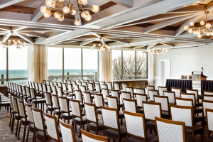 The Great Hall at Gurney's Montauk in a theater setup