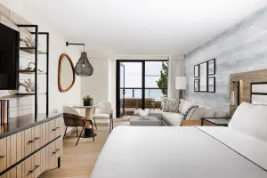 An Oceanfront King room at Gurney's Montauk Resort