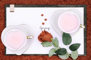 Gurneys Valentines - rose, and pink coffee 