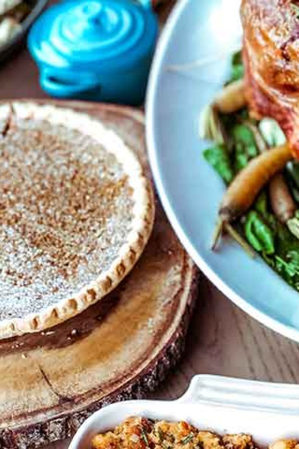 Turkey Dinner with Red Wine and Pie