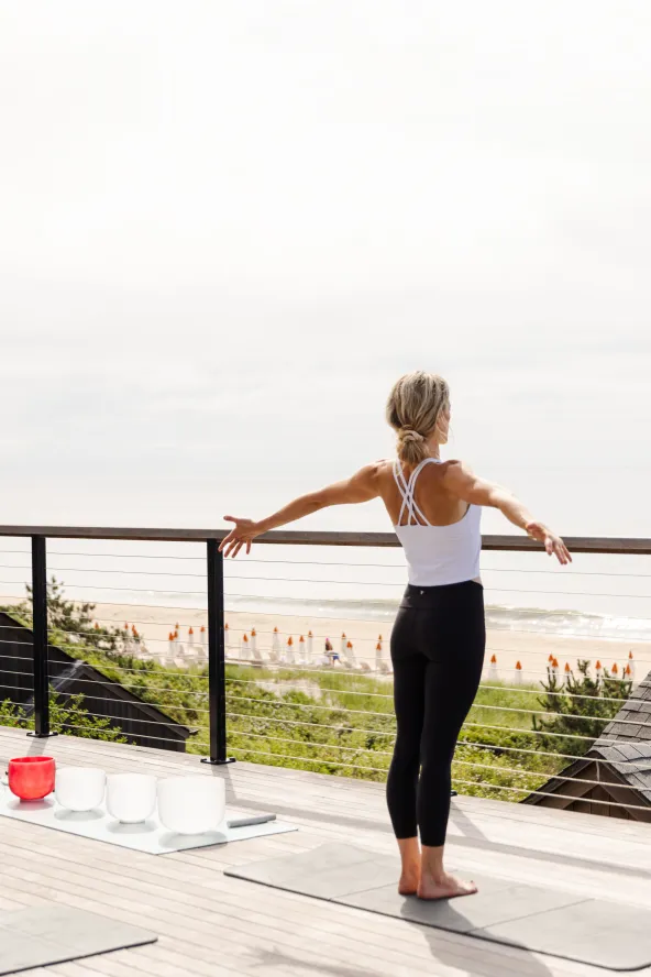 Yoga pose on the beach