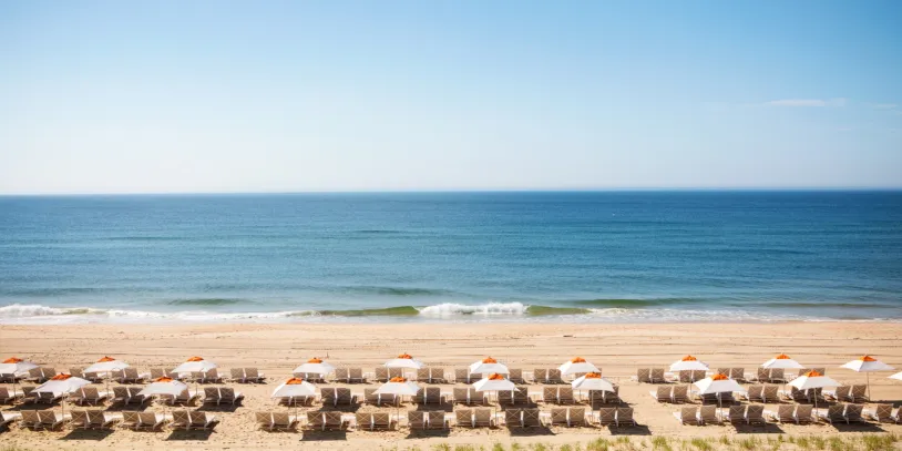 View overlooking Gurney's Montauk's private beach.