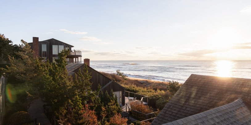 Scenic view of sun setting over the ocean at Gurney's Montauk.