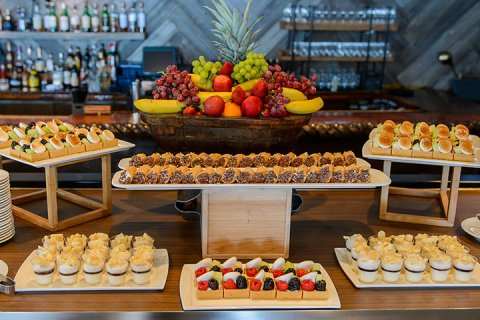 An assortment of small desserts on display