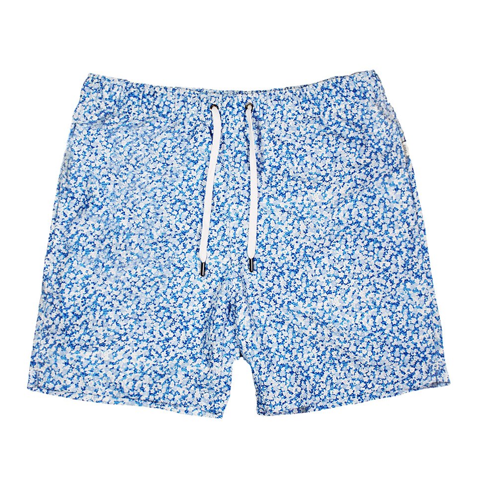 Onia Charles Blue Patterned Trunks - Front