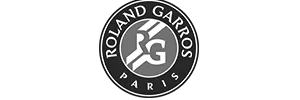 Roland Garros Paris logo in black and white.