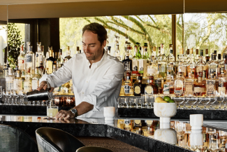 bartender shaking up cocktail