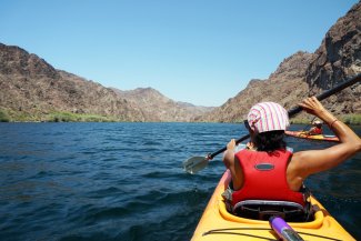 Woman kayaking on the Salt River.