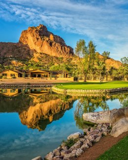 Mountain Shadows Golf Course at sunrise.