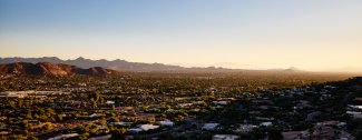 View of the sunrise over Paradise Valley.