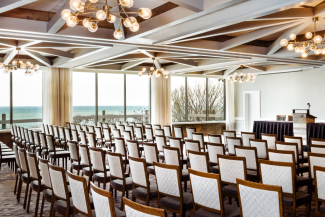 The Great Hall at Gurney's Montauk in a theater setup