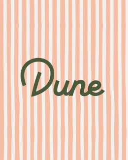 Dune Lounge Pink Stripes Green Text Logo