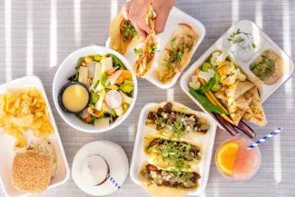 An assortment of beach food 